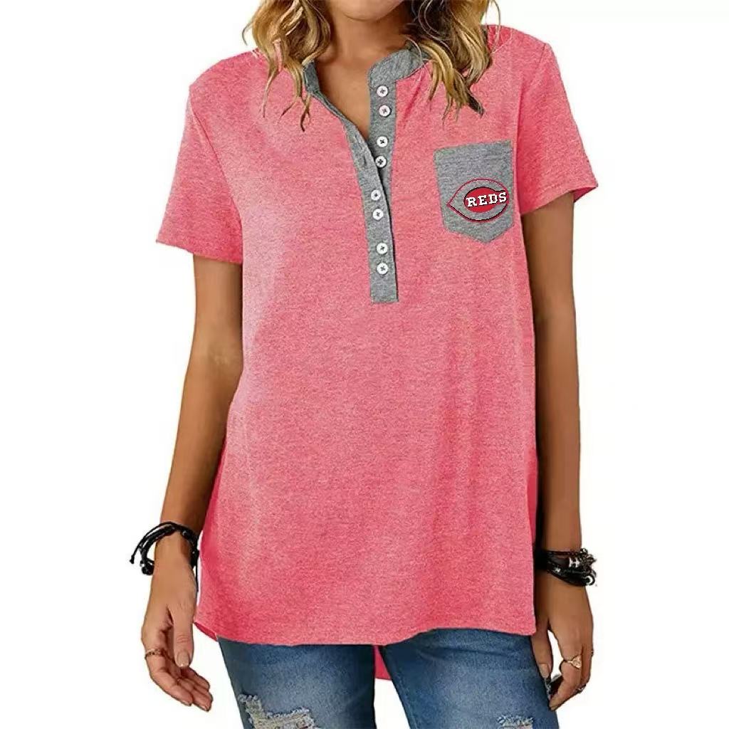 New Twist Strip Loose Women's Short Sleeve U Neck Knit Top T Shirt Women - Baseswear
