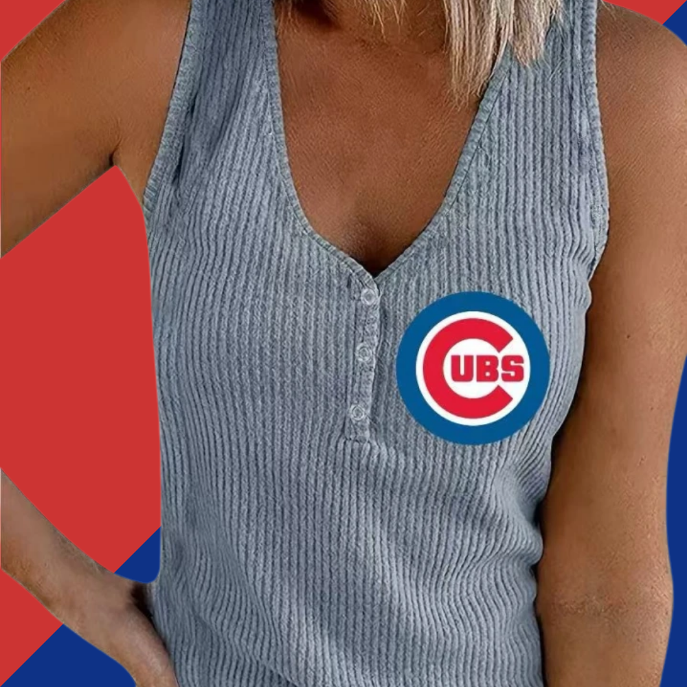Women's Button Vest Solid Color V Neck Sleeveless T Shirt Top Creative Creation - Baseswear