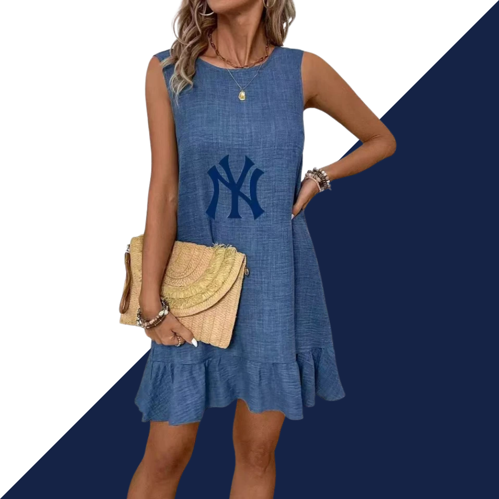 2025New summer vest skirt with sleeveless casual dress with lotus edges - Baseswear