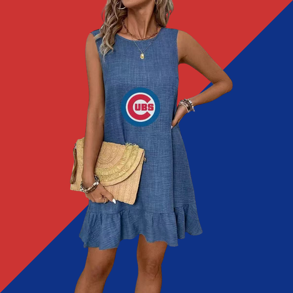 2025New summer vest skirt with sleeveless casual dress with lotus edges - Baseswear