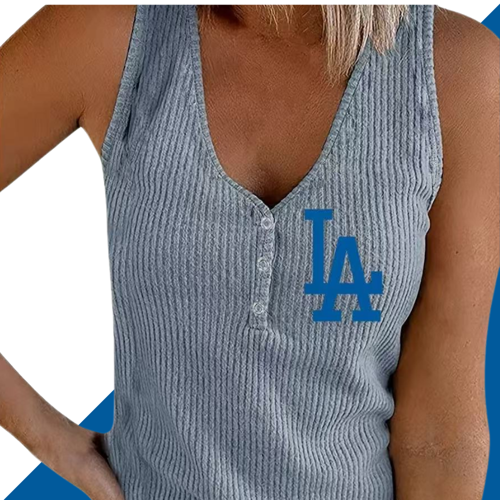 Women's Button Vest Solid Color V Neck Sleeveless T Shirt Top Creative Creation - Baseswear